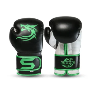 Dragon Green Leather Boxing Training Gloves