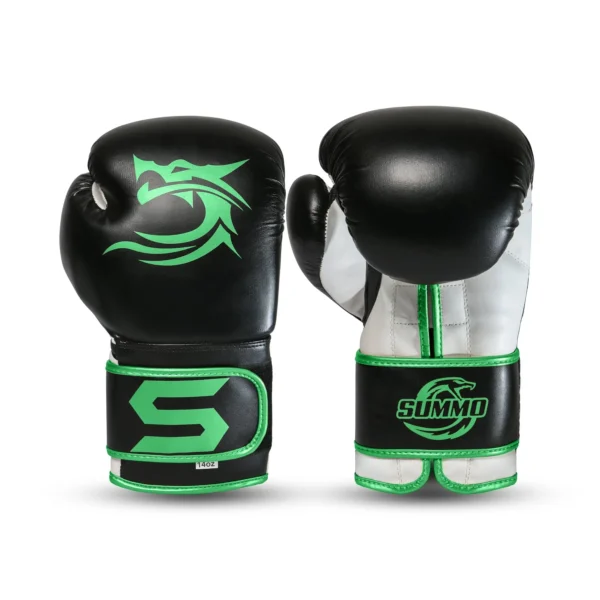Dragon Green Leather Boxing Training Gloves